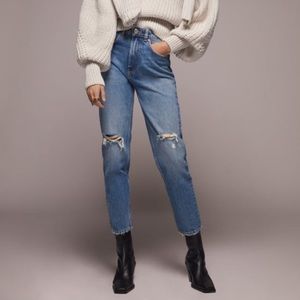 Zara Ripped Mom Fit Jeans